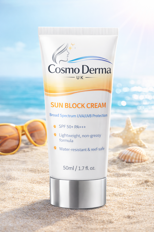 Cosmo Derma UK Sun Block Cream – SPF 50+ UVA/UVB Protection
